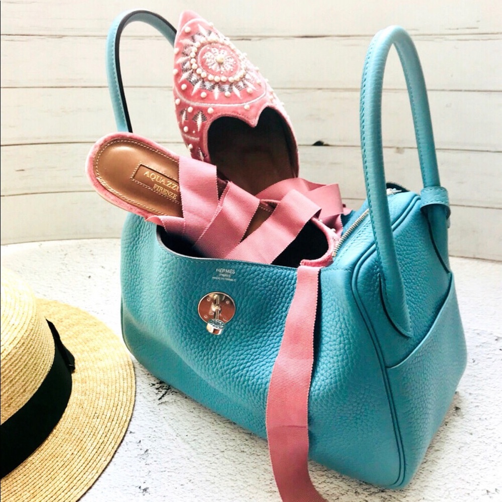 Aquazzura Pink Laced Up Flat